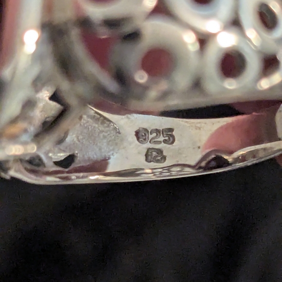 925 Solid Sterling Silver Smokey Quartz Ring Size 9 - Picture 6 of 9